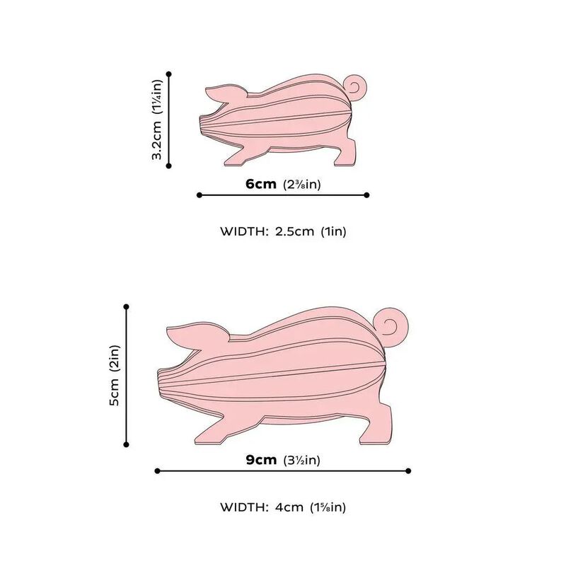 Lovi 3D Puzzle Decor Pig 6cm Light Pink image number 1